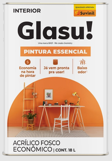 Glasu! Pintura Essencial Fosco Branco Neve 18L
